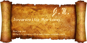 Jovanovity Mariann névjegykártya